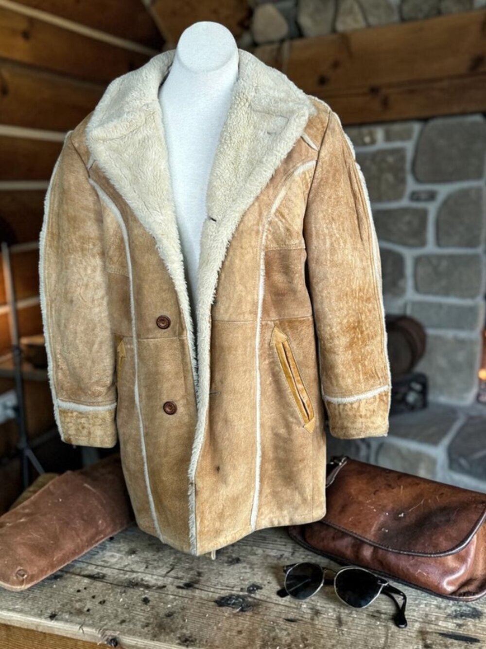Field and Stream Gordon & Ferguson Suede Sherpa Lined Heavy Jacket Size 40